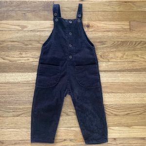Black corduroy overalls